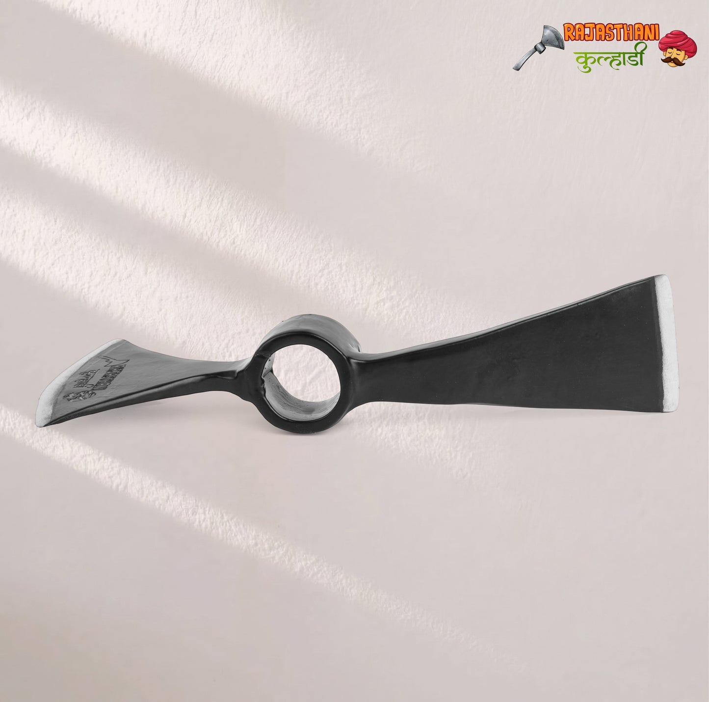 KULHADIWALA 2-in-1 Heavy Metal Axe (Kulhadi) & Khurpi with Free Wooden Handle (15 Inch)